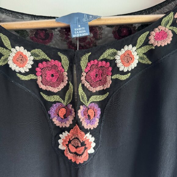 NWT Anthropologie Mirabilis Embroidered Silk Dress, Sz 8 - Picture 4 of 9